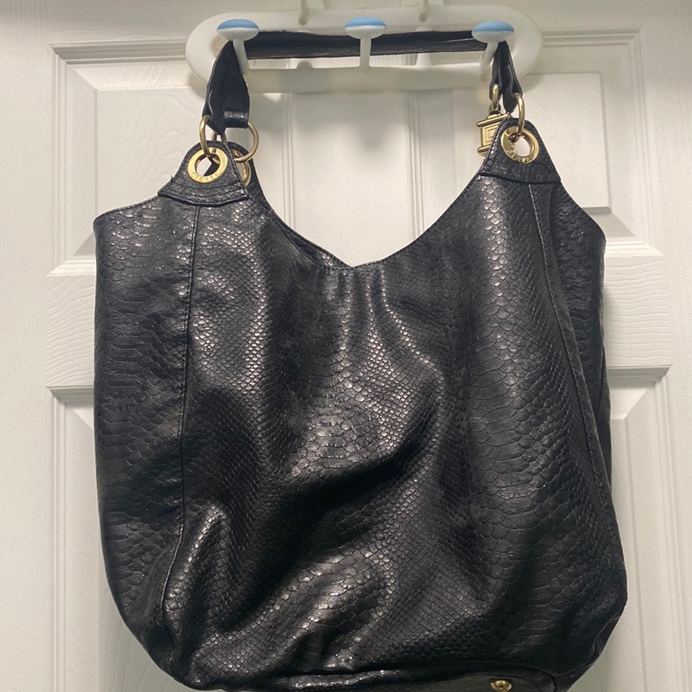 Oversized Large Steven by Steve Madden Croc Tote Bag w Gold color Hardware